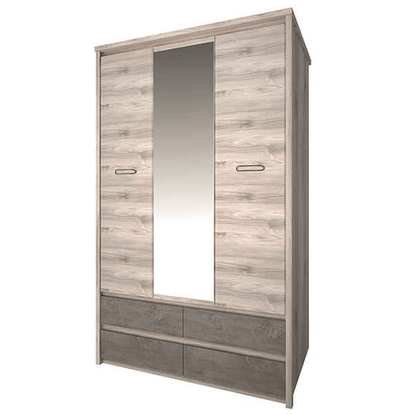 Шафа універсальна Mebelbos з дзеркалом 3d4s JAZZ каштан найробі/онікс 