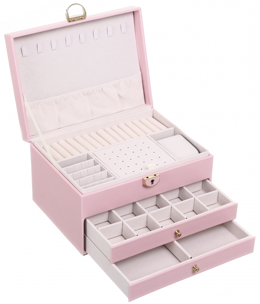 Шкатулка для украшений Chic 23х17х13 розовая