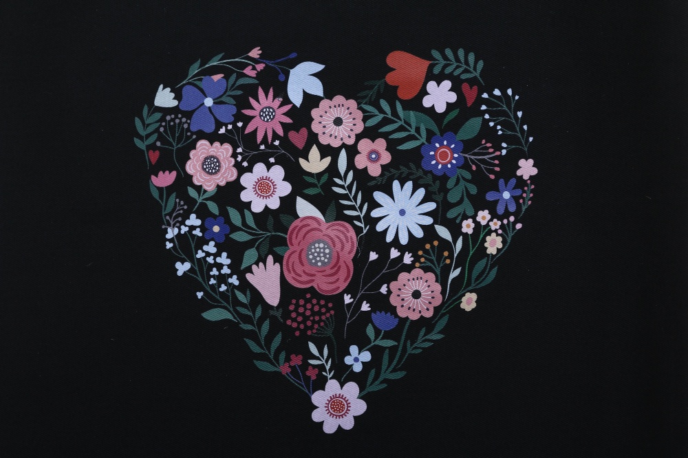 Екосумка Сердце 420х350 (600) чорний