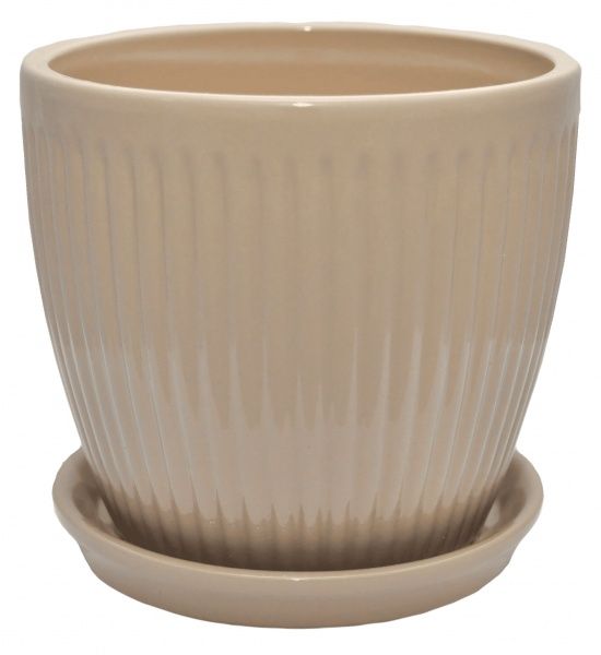 Горщик керамічний Вертикаль преміум круглий 0,5л мокко 