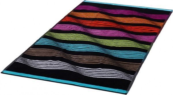Рушник пляжний Mundotextil Waves 86х160 см чорний із малюнком 