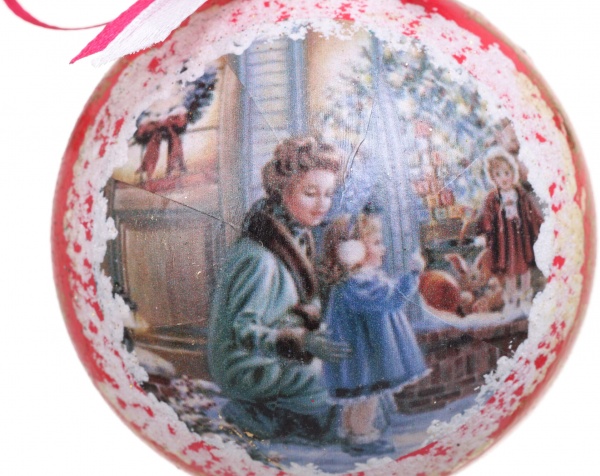 Шар новогодний Декупаж d 80 мм в ассортименте