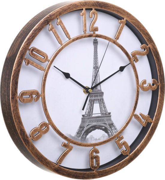 Часы настенные Paris 30х30х5 см (WSH-0199) бронзовый