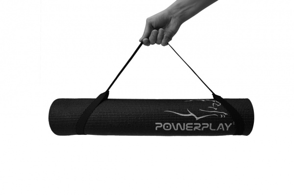 Килимок для йоги PowerPlay 173x61x0,6 см 4010 чорний 