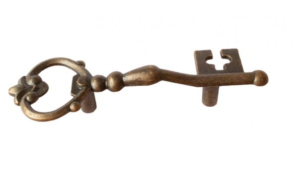 Ручка декоративна ключик 120х40 мм 1 шт. стара латунь