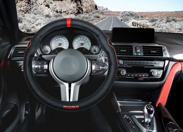 Чохол на кермо MOMO SWC014BR чорний із червоним