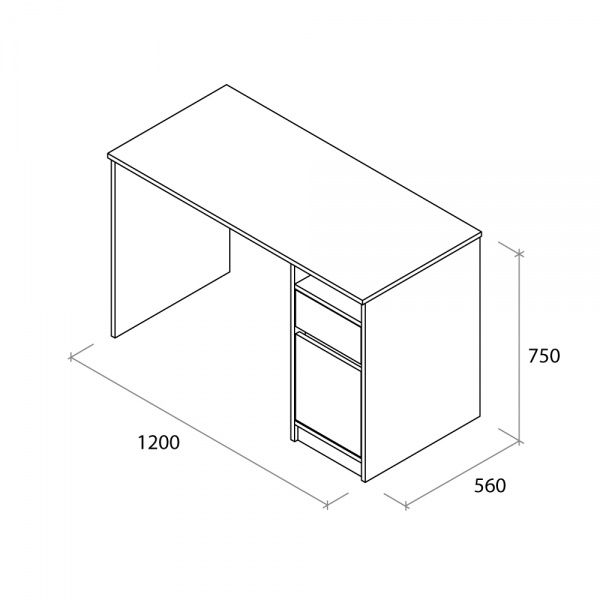 Стол письменный Aqua Rodos Loft indastrial-white 