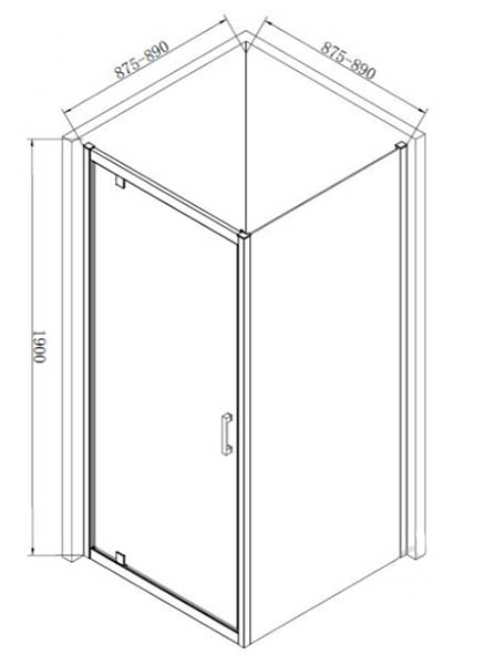 Душове огородження Mixxen ADMIRAL 900x900x1900 матове скло MXOB0692BL