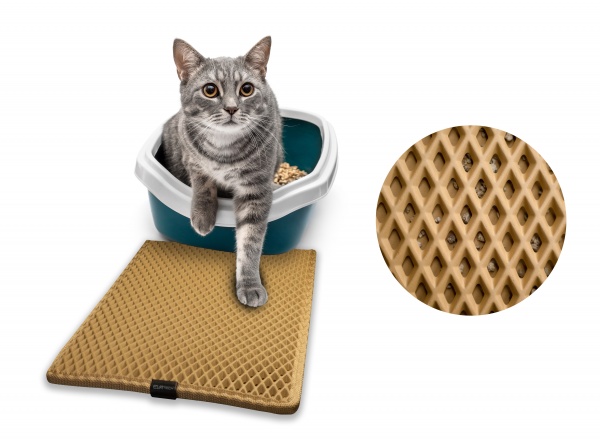 Килимок для туалету EVAtech Kitty 33х30 см бежевий ромб