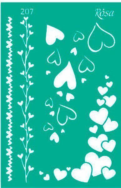 Трафарет многоразовый самоклеящий Бордюрный №207 серия Love 130х200 мм GPТ50046007 1 шт. Rosa Talent