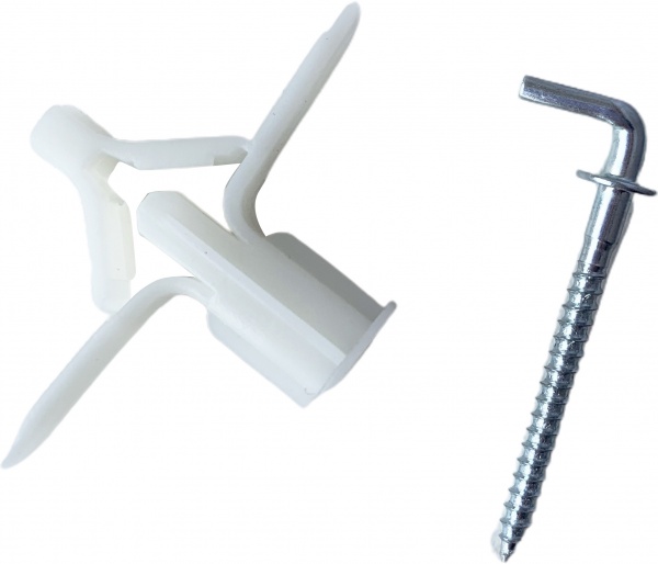 Дюбель для гіпсокартону метелик 3,5x48 мм 4 шт. з прямим гаком Expert Fix