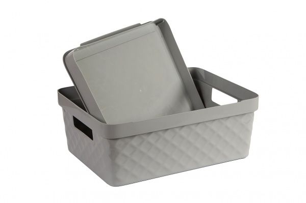 Ящик для зберігання Heidrun 7082 Diamond 11л сірий 140x360x270 мм