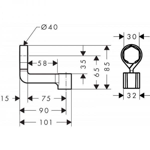 Тримач для лійки Hansgrohe Porter Reno 28335000 на змішувач