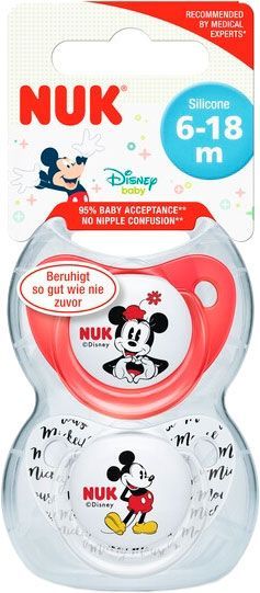 Пустышка Nuk Trendline Disney Mickey красный и белый р 2 (10176212)