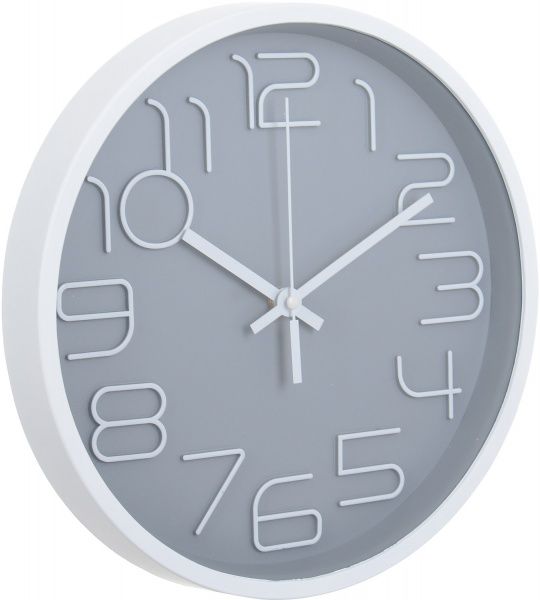 Часы настенные Moment серый с белыми цифрами 30 см