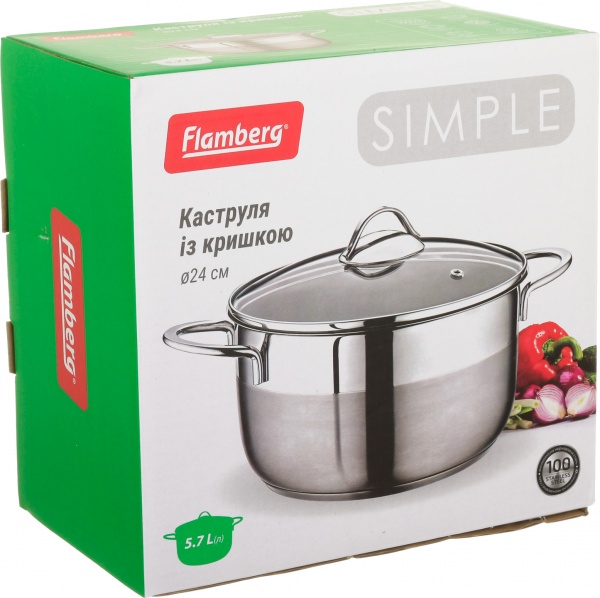 Каструля з кришкою Sonata 5,7 л Flamberg
