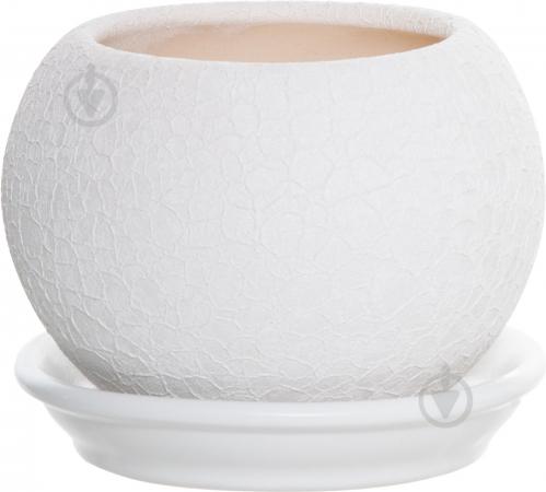 Горшок керамический Ориана-Запорожкерамика Шар шелк круглый 15 л белый (037-14-088) 