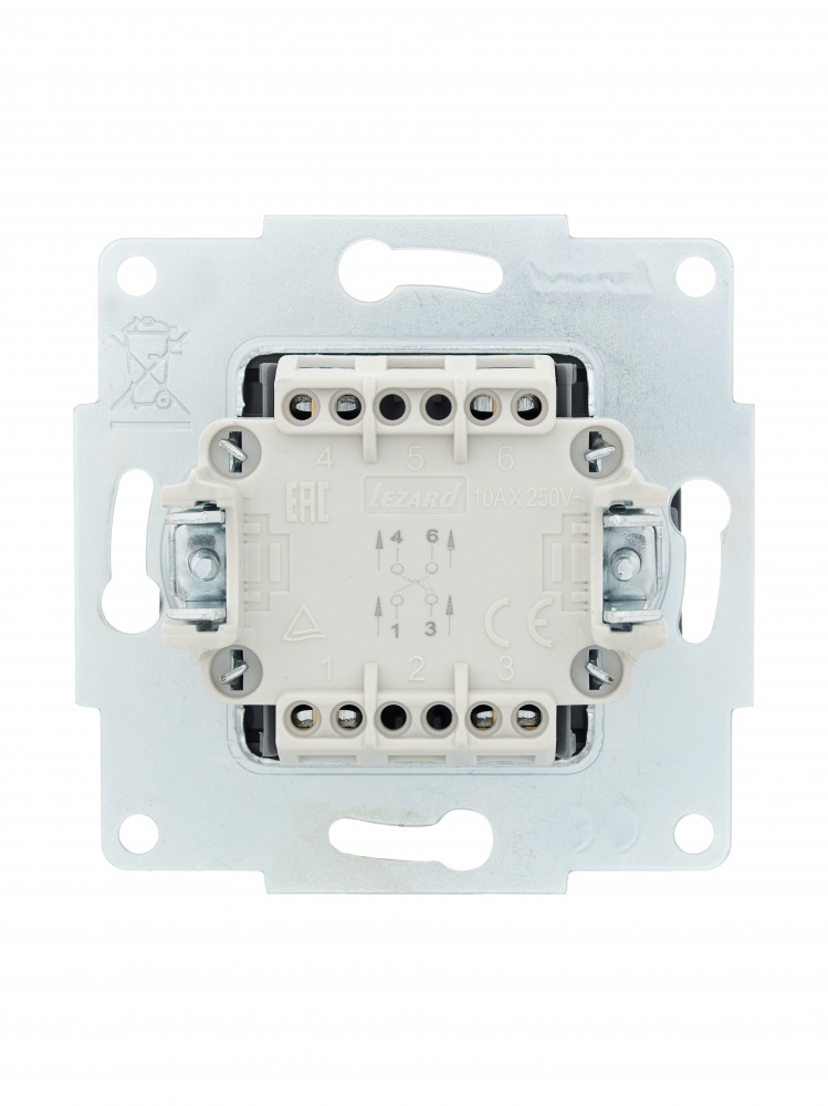 Выключатель перекрестный одноклавишный Lezard Vesna без подсветки антрацит 742-4288-107