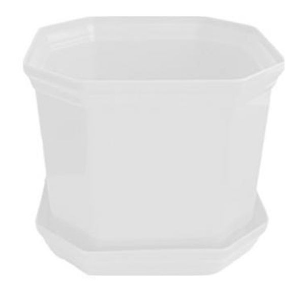 Горшок Дама с подставкой белый