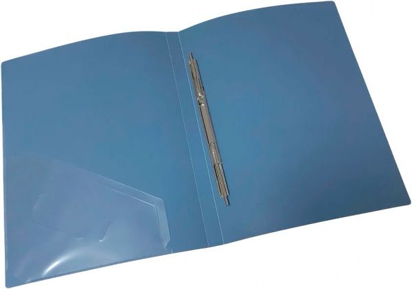 Папка скоросшиватель с карманом А4 500 мкн синий PP 4-213-06 4Office