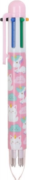 Ручка шариковая Единорог розовый 6 цветов 