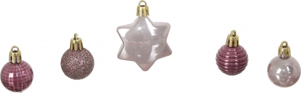 Набор новогодних украшений CAN222550 розовый 33 шт./уп. 