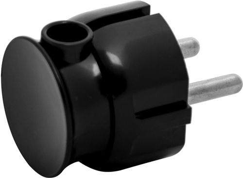 Вилка електрична кутова LXL із заземленням 220В 16А IP20 пластик чорний