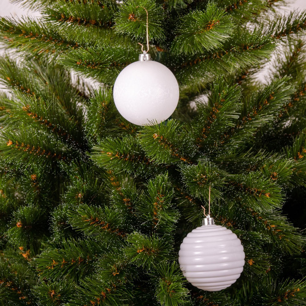 Набор елочных шаров Тайм Еко молочные d 8 мм 6 шт./уп.