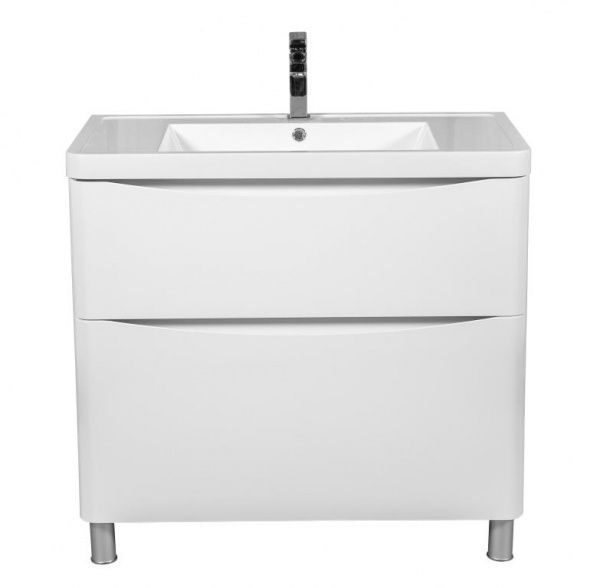 Тумба напольная Aqua Rodos Vista белый глянец с умывальником Ваr 90 см