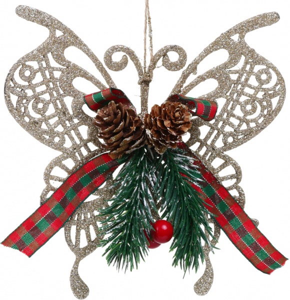 Декоративна підвіска Метелик з декором 15x15 см HF20Y2-06 золотий