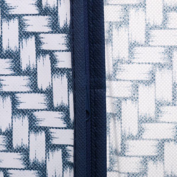 Чохол для зберігання об'ємний Плетіння Vivendi 150x60 см білий із синім