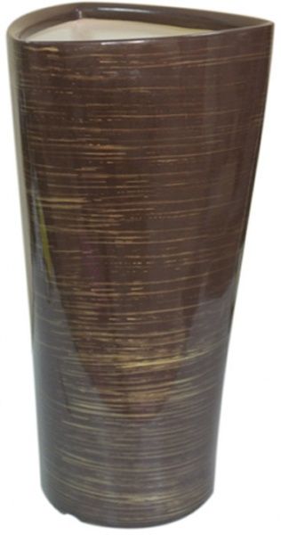 Кашпо керамическое Ориана-Запорожкерамика Цилиндр глянец шоколадный-золотой круглый 17л черно-белый (043-1-036) 