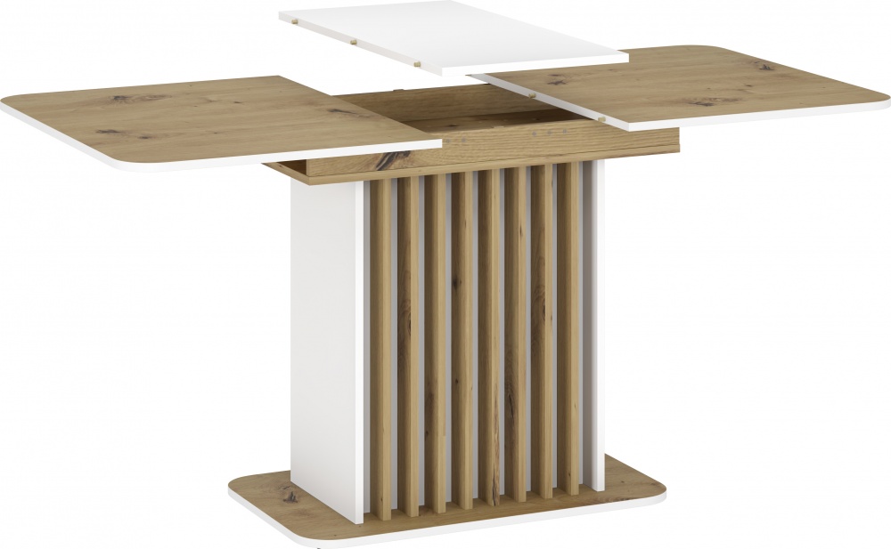 Стіл обідній Грейд Джерсі 1200(1580)x768x768мм дуб артізан/білий