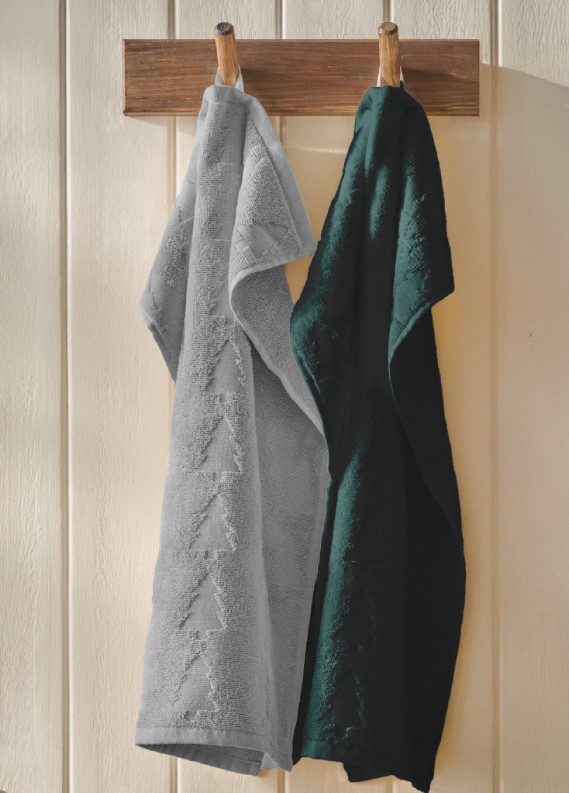 Рушник махровий Ялинки жаккард 40x60 см сірий La Nuit