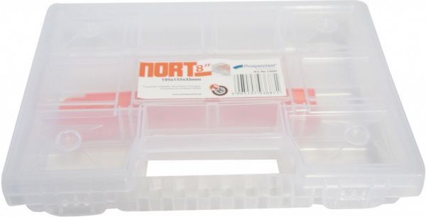 Органайзер для мелких деталей для метизов Prosperplast прозрачный (195x155x35) 10 секций (NORT08) 8
