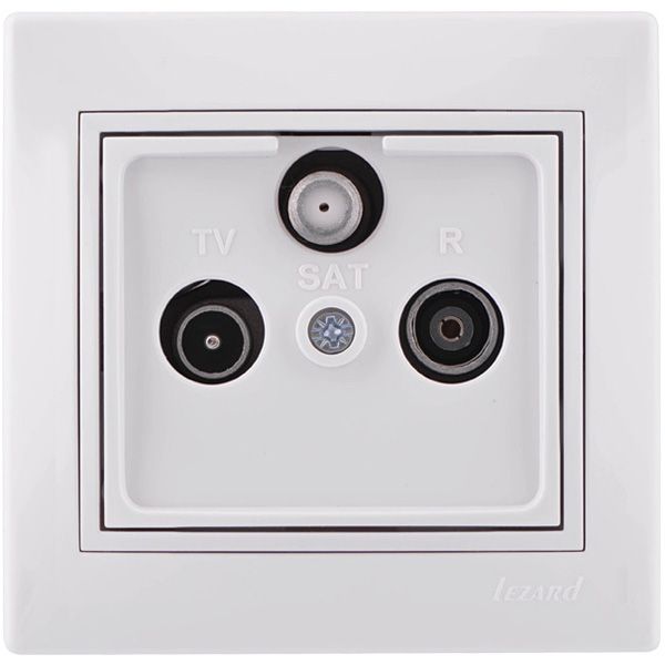 Розетка TV+R+SAT проходная Lezard Mira белый 701-0202-134