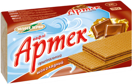 Вафлі ЗОЛОТЕ ЗЕРНО Артек оригінальний шоколадний 90 г 4820017294096 