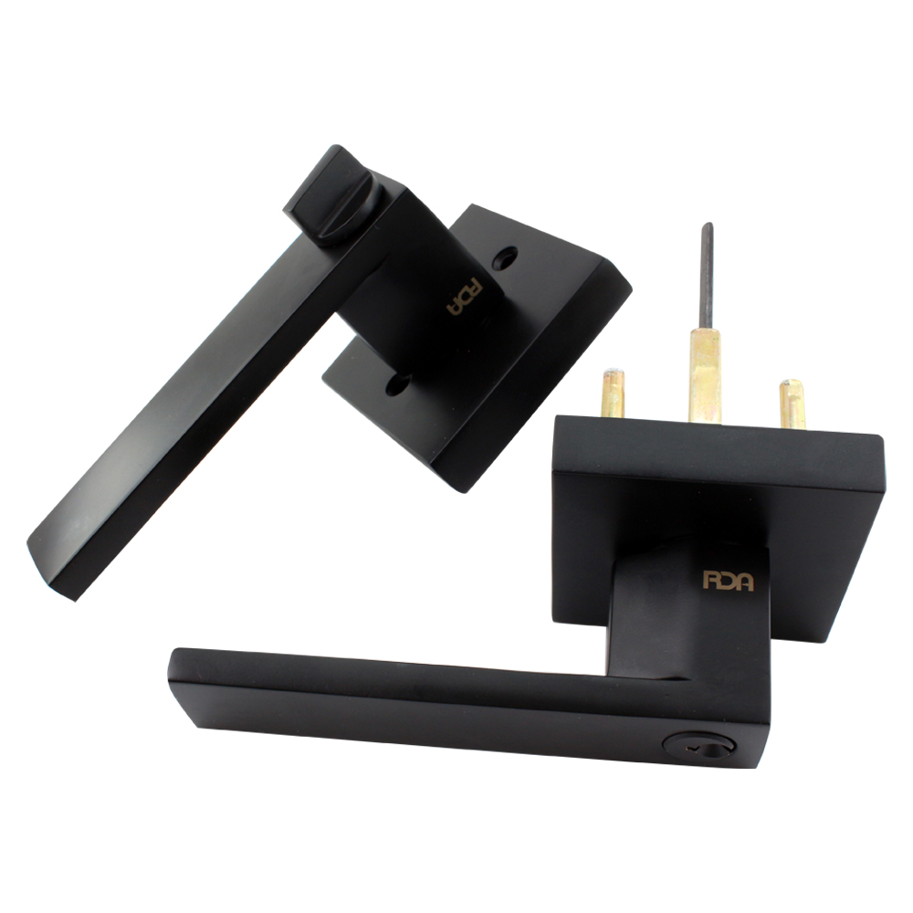 Ручка на розетці RDA ZN3201 ключ-фіксатор матовий чорний