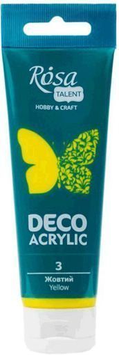 Краска акриловая желтая матовая 322203 75 мл Rosa Talent