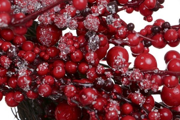 Вінок новорічний з ягідками та засніженістю d500 мм LFG34347 