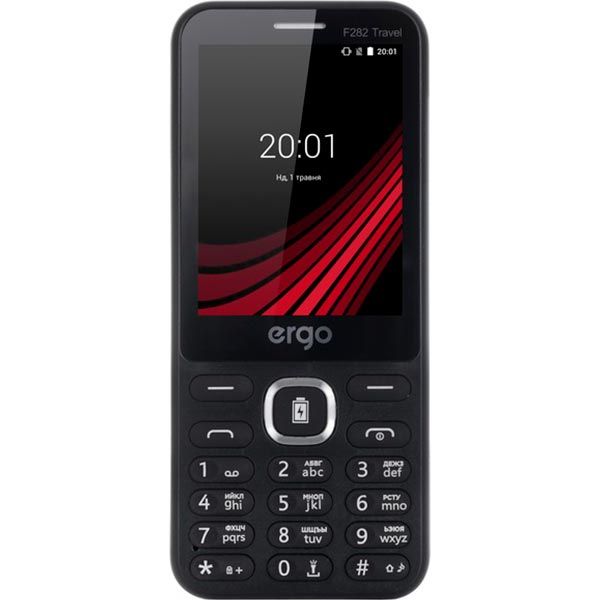 Телефон мобільний Ergo F282 Travel Dual Sim black