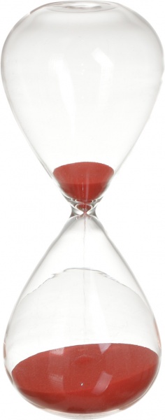 Годинник пісочний витончений на 30 хвилин червоний 8х20,2 см