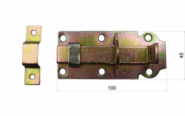 Засов накладная (WZP 100) Domax желтый