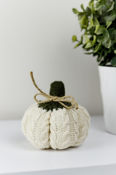 Декоративний виріб Гарбуз Mini Крем 9x9 см Прованс 