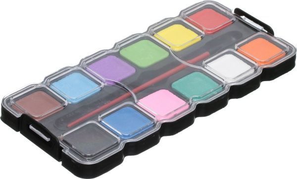 Краски акварельные 12 кольорів із пензликом VGR