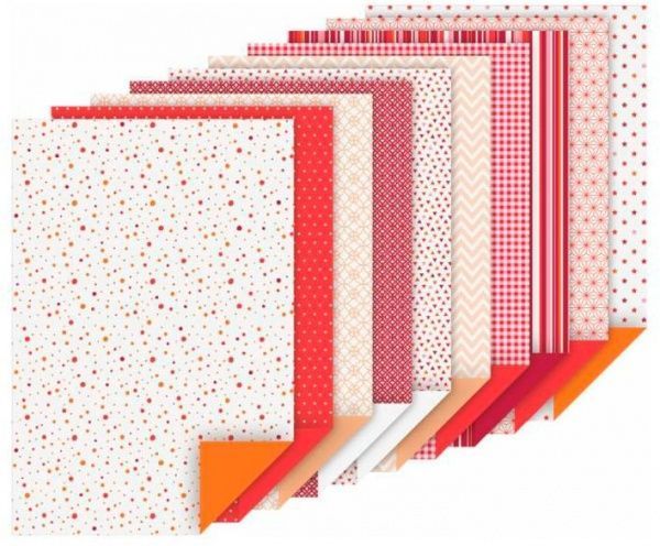 Набор дизайнерской бумаги красный матовый 20 шт А4 (21х29,7 см) 100-220г/м2 Heyda