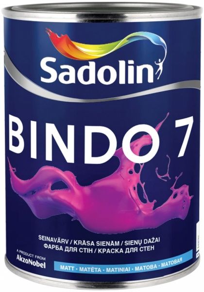 Фарба латексна водоемульсійна Sadolin Bindo 7 CLR мат база під тонування 1л 