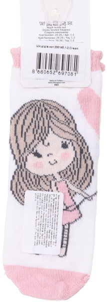 Носки для девочек ARTI 200145 р.1-2 молочный 