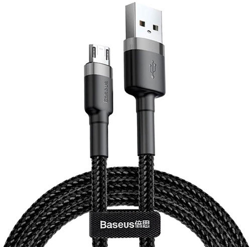 Кабель BASEUS Cafule Cable USB for Micro 2.4A 1 м black (CAMKLF-BG1) 
