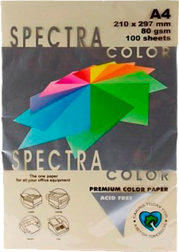 Бумага цветная Crystal A4 80 г/м Ivory 100 бежевый 